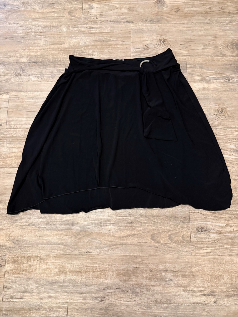 Maurices Black High-Low Wrap Skirt with Waist Tie